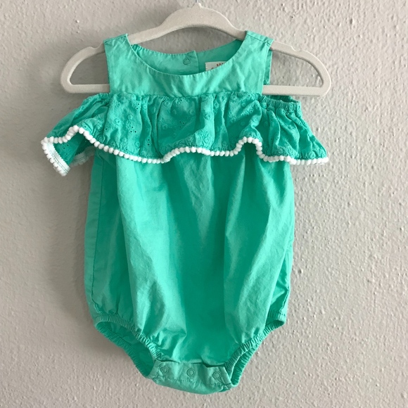 baby girl green romper